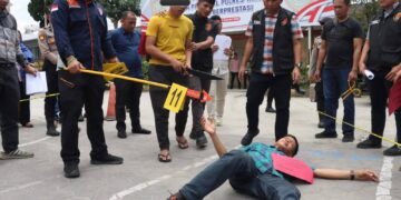 Sat Reskrim Polres Tanah Karo Gelar Rekonstruksi Kasus Penganiayaan Remaja Saat Tahun Baru