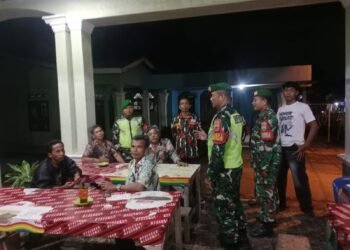 Danramil 02/ktb Pimpin Patroli Pos Kamling di Dua Desa Kecamatan Kutalimbaru