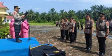 Kapolres Palas Pimpin Upacara Pelantikan Kabag Log, Ren, Kasiwas dan Sertijab Kasat Samapta Serta Kasat Binmas