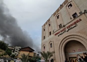 Indonesia Kecam Pemasangan Spanduk “Risinfg Lion” Oleh Israel di Reruntuhan Rumah Sakit Indonesia di Gaza