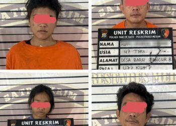 Polsek Pancur Batu Amankan 4 Tersangka Curanmor