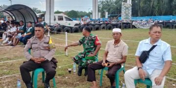 Kapolsek Sosa Bersama Personil Laksanakan Pengamanan Open Turnamen Cup I Pasar Ujung Batu 