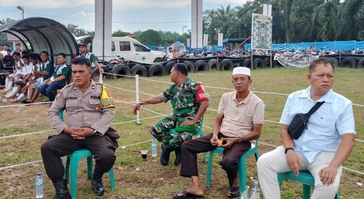 Kapolsek Sosa Bersama Personil Laksanakan Pengamanan Open Turnamen Cup I Pasar Ujung Batu 