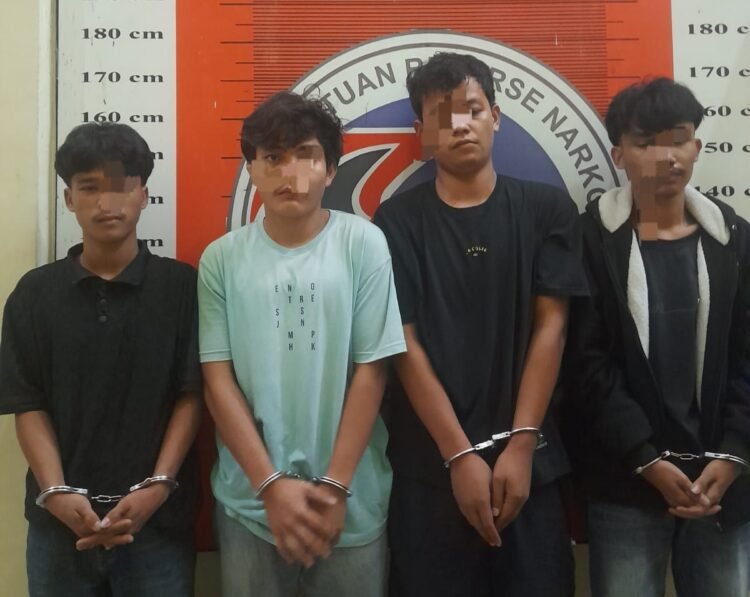 Empat Pemakai Sabu Diamankan Satresnarkoba Polres Palas di Pasar Sibuhuan