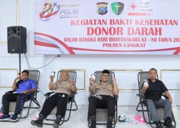 Kapolres Langkat Pimpin Donor Darah Hari Bhayangkara ke-80