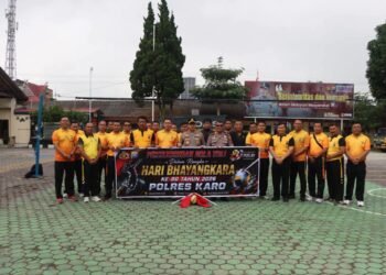 Semarak Hari Bhayangkara ke-80, Polres Karo Gelar Turnamen Voli Antar Personel
