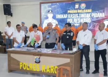Polres Karo Tangkap Sembilan Tersangka Kasus Penganiayaan di Gunung Sibayak