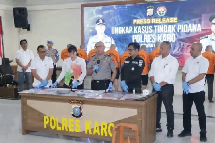 Polres Karo Tangkap Sembilan Tersangka Kasus Penganiayaan di Gunung Sibayak