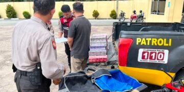 Sat Samapta Polres Palas Serahkan Penjual Rokok Ilegal dan Barang Buktinya, Ke Sat Reskrim Polres Palas