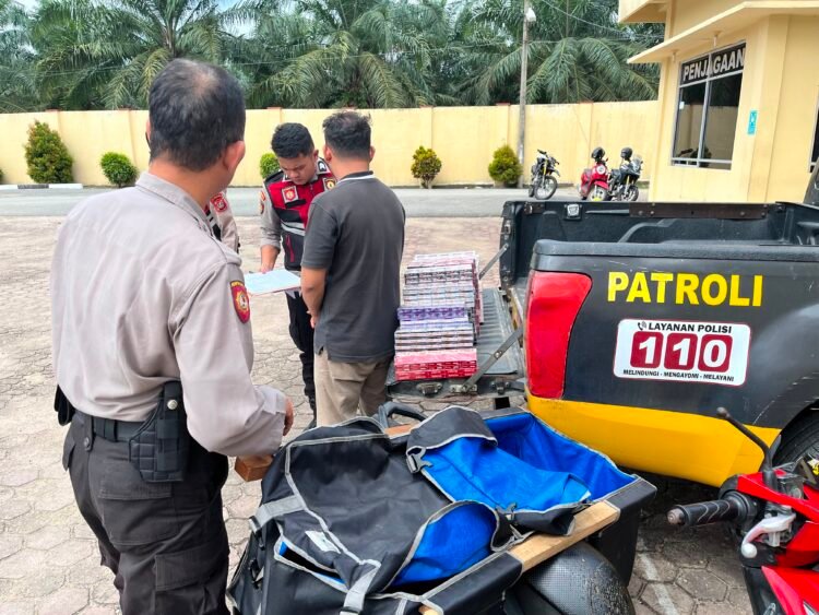 Sat Samapta Polres Palas Serahkan Penjual Rokok Ilegal dan Barang Buktinya, Ke Sat Reskrim Polres Palas