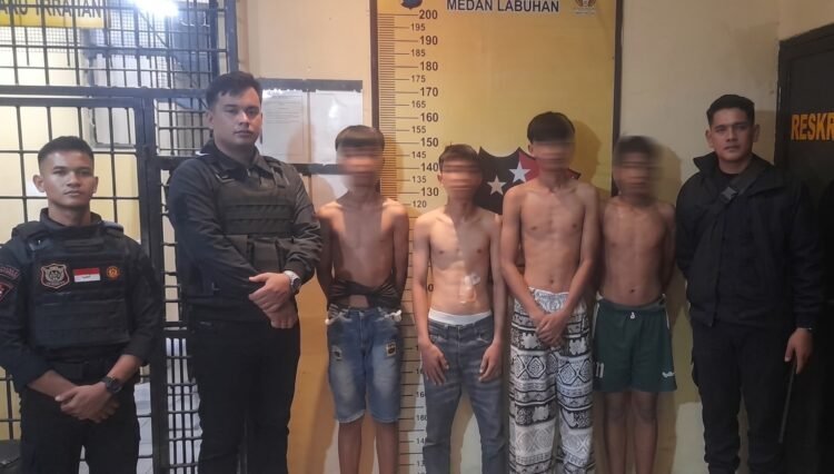 Respon Call Center 110, Polres Pelabuhan Belawan Amankan Empat Remaja Pelaku Tawuran