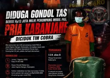 Diduga Gondol Tas Berisi Rp13 Juta Milik Penumpang Mobil PAS, Pria di Kabanjahe Diciduk Tim Cobra