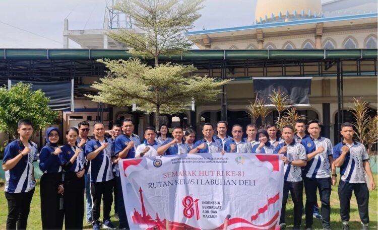 Semarak HUT RI Ke-81, Rutan Labuhan Deli Tingkatkan Kebersihan Fasilitas Umum dan Halaman Kantor