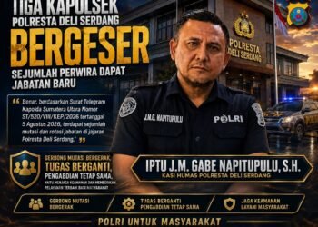 Tiga Kapolsek Polresta Deli Serdang Bergeser, Sejumlah Perwira Dapat Jabatan Baru