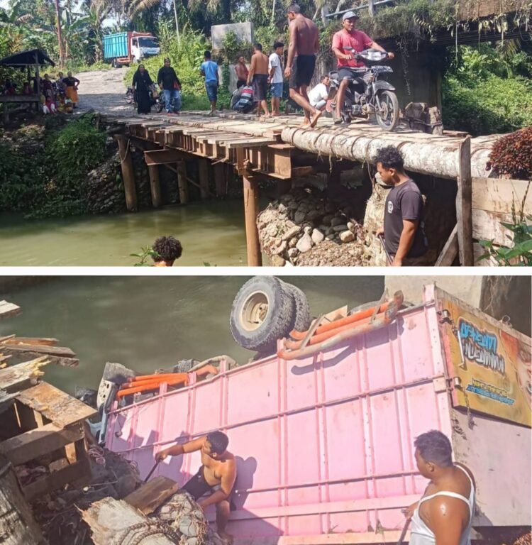 Warga Menagih Janji Pemerintah, Jembatan Sei Musan Batang Serangan Rusak Parah
