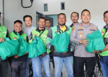 Silaturahmi dengan Ojol, Kapolres Langkat Ajak Jaga Kamtibmas