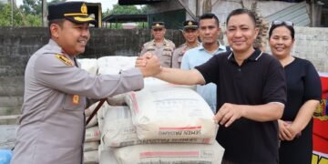 Kapolres Langkat Salurkan Bantuan Material untuk Pembangunan Gereja