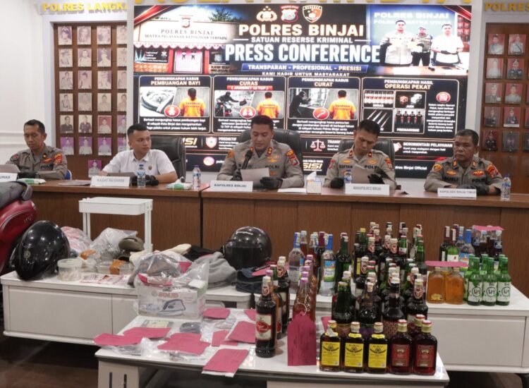 Polres Binjai Ungkapan Kasus Pembuangan Bayi, Curas, Curat & Hasil Operasi Pekat Toba