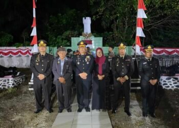 Polres Palas Gelar Apel Kehormatan dan Renungan Suci HUT RI ke-81 di Paringgonan
