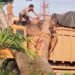 Pohon Tumbang Timpa Truk di Desa Pematang Tengah