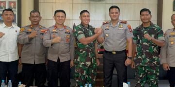 Kokohkan Sinergitas TNI-Polri, Kapolres Binjai Bersama PJU Gelar Silaturahmi ke Mako Yonarhanud 11/WBY