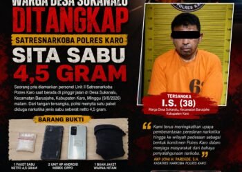Warga Desa Sukanalu Ditangkap, Satresnarkoba Polres Karo Sita Sabu 4,5 Gram di Pinggir Jalan