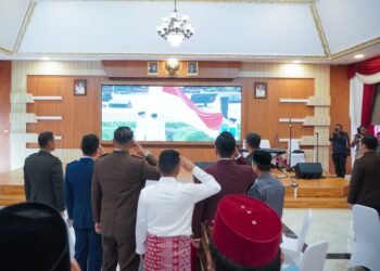 Peringati HUT ke-81 RI, Wali Kota Medan Ikuti Upacara Detik-Detik Proklamasi Secara Live Streaming