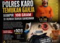 Buruh Bangunan di Kabanjahe Ditangkap, Polisi Sita 108 Gram Ganja