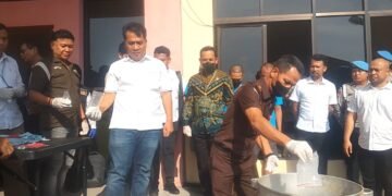 Polresta Deli Serdang Musnahkan Barang Bukti 1,2 Kg Sabu