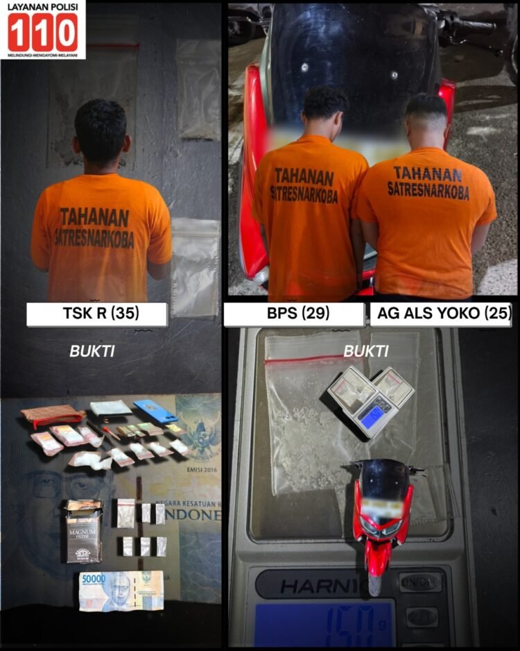 Dalam 2 Hari, Polres Binjai Ungkap 3 Kasus Narkoba dan Tangkap 3 Pelaku