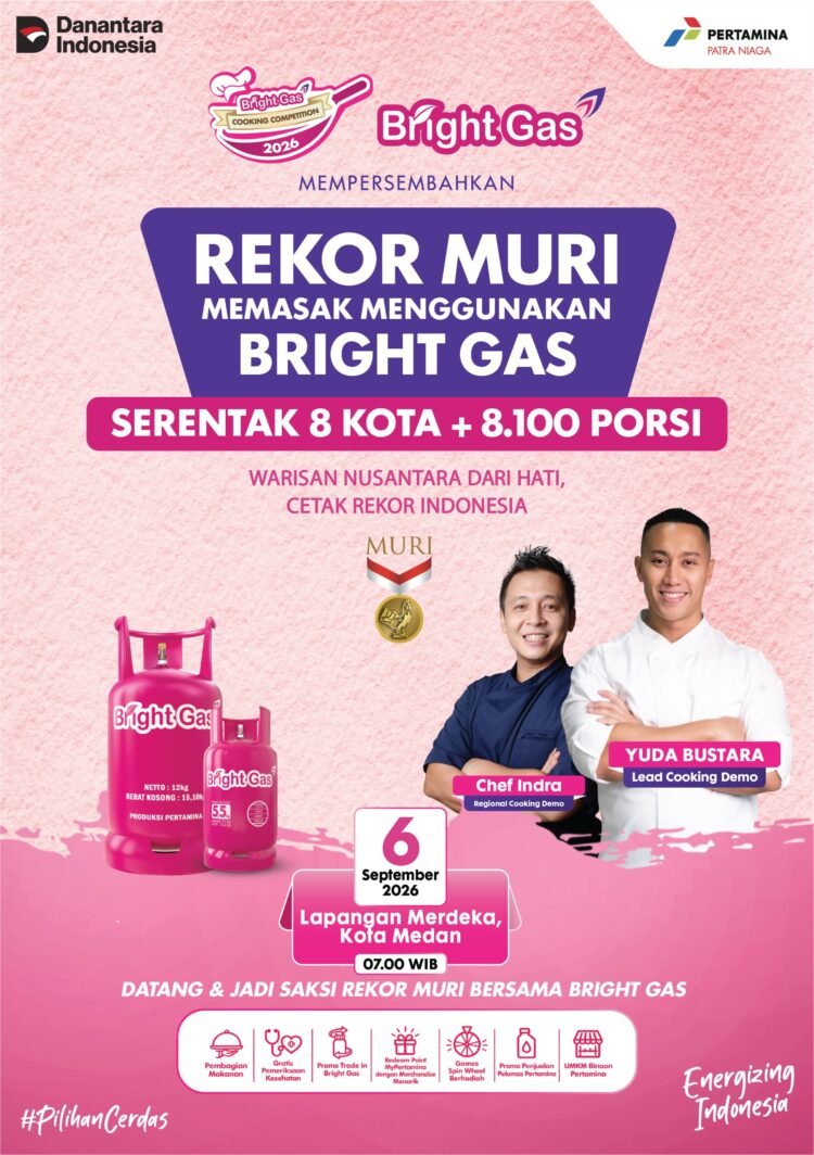Pertamina Patra Niaga Regional Sumbagut Ajak Masyarakat Medan Ramaikan Rekor MURI Memasak dengan Bright Gas