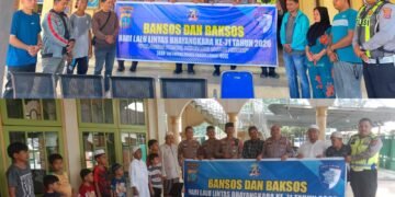 Peringati Hari Lalu Lintas Bhayangkara ke-71, Satlantas Polres Padang Lawas Gelar Bakti Sosial