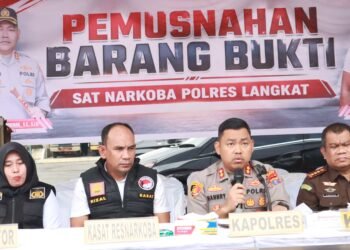 Polres Langkat Musnahkan Barang Bukti Narkotika Hasil Kejahatan