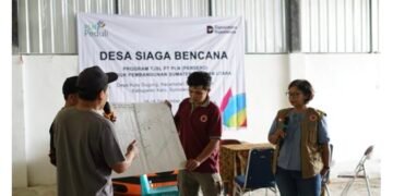 Program TJSL PT PLN UIP SUMBAGUT Perkuat Kesiapsiagaan Masyarakat Desa Kuta Gugung Hadapi Bencana