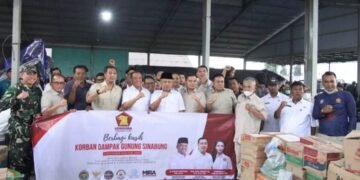 Bupati Karo Terima Kunjungan DPD Gerindra Sumut, Bantuan Disalurkan untuk Pengungsi Sinabung di Sukatepu