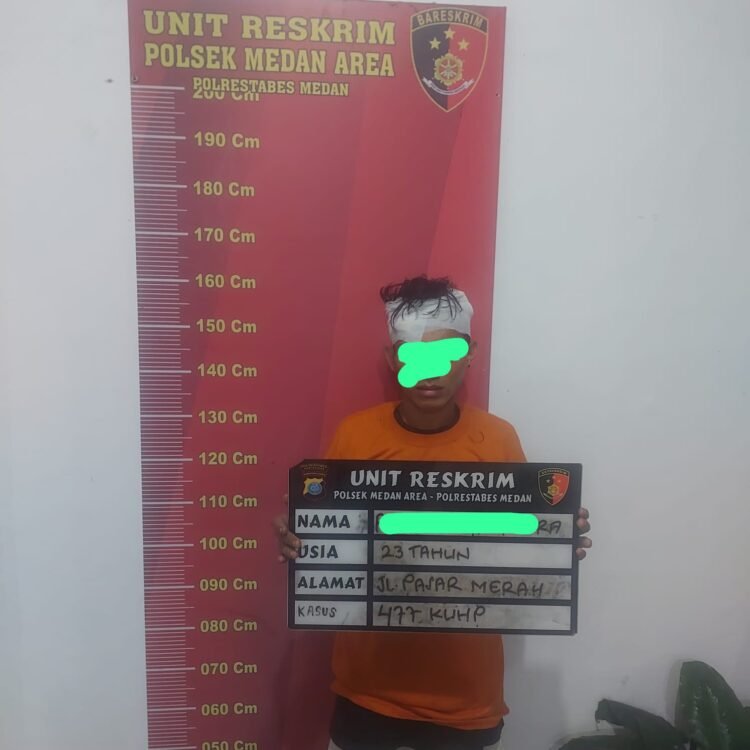 Polsek Medan Area Tangkap Maling Mesin Pompa Air Milik Anggota TNI