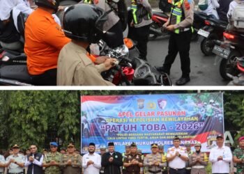 Kapolres Langkat Pimpin Strong Point Pagi dan Apel Operasi Patuh Toba 2026