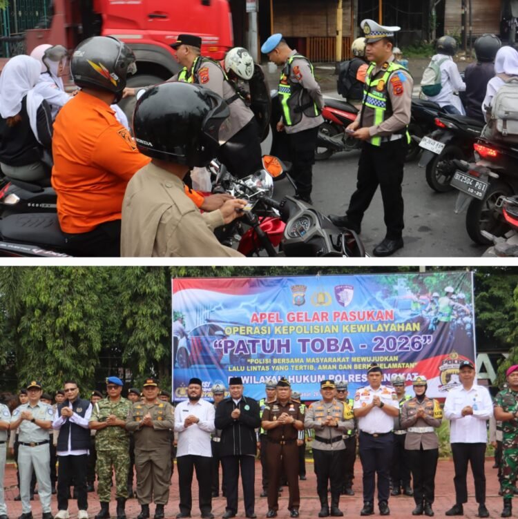 Kapolres Langkat Pimpin Strong Point Pagi dan Apel Operasi Patuh Toba 2026
