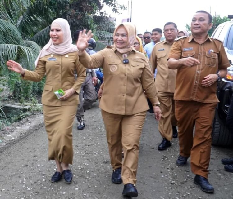 Tinjau Perbaikan Jalan Secanggang, Tiorita Dorong Kelancaran Ekonomi Warga