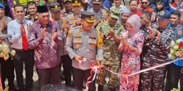 Kapolres Langkat Resmikan Jembatan Merah Putih di Alur Cempedak, Akses Antar Dusun Kembali Terhubung