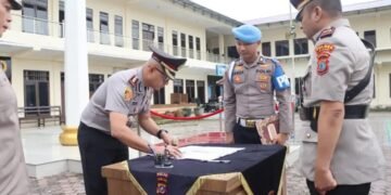 Kapolres Karo Pimpin Sertijab Kasat Lantas, AKP Andita Sitepu Promosi Jadi Kapolsek Tigalingga