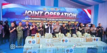 Bupati Karo Hadiri Konferensi Pers Pengungkapan Penyelundupan 1,16 Ton Ketamin di Selat Malaka